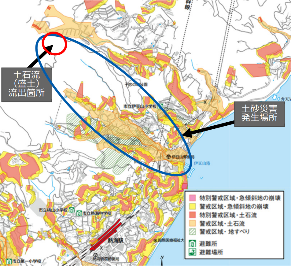 図 7 土砂災害ハザードマップ（静岡県熱海市）
