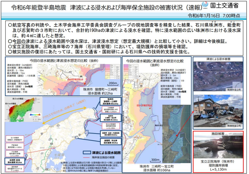 図 6 津波浸水範囲と津波浸水想定の比較