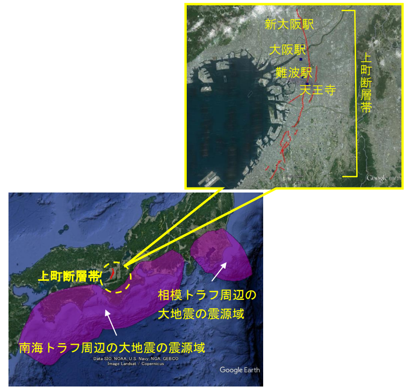 図2 大規模な被害が想定される地震の震源位置