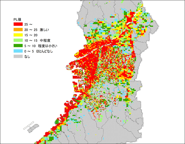 図表3：液状化予測図（大阪府）